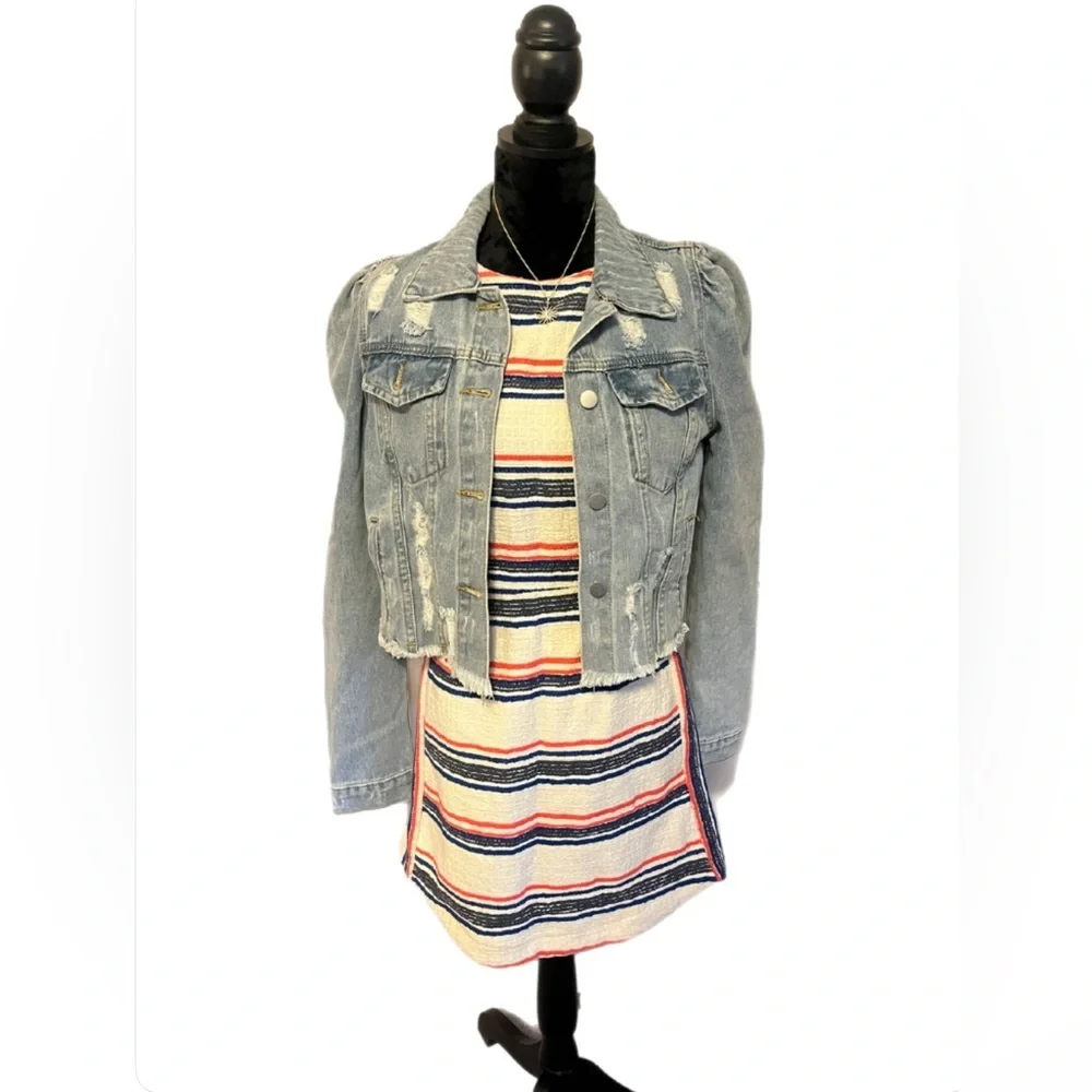 Topshop Striped Short Mini Dress- sz 6 - Picture 4 of 4